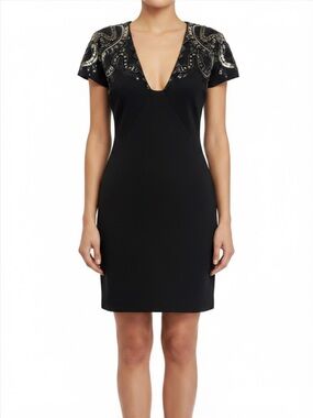 Roberto Cavalli NWT Beaded Bodycon Mini Dress Deep V Plunge Women’s US 4